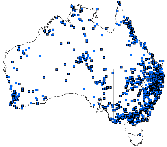 Australian distribution of Orthetrum caledonicum